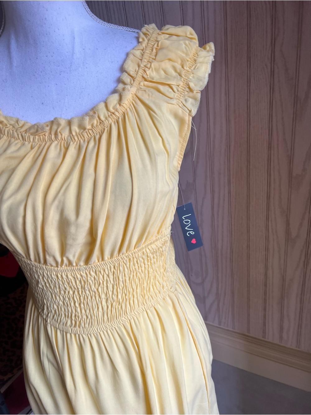Love Yellow Ruffle Smocked Mini Dress - Picture 2 of 6